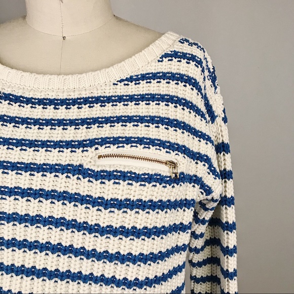 Tommy Hilfiger White & Blue Strip Sweater Size S - Picture 2 of 8